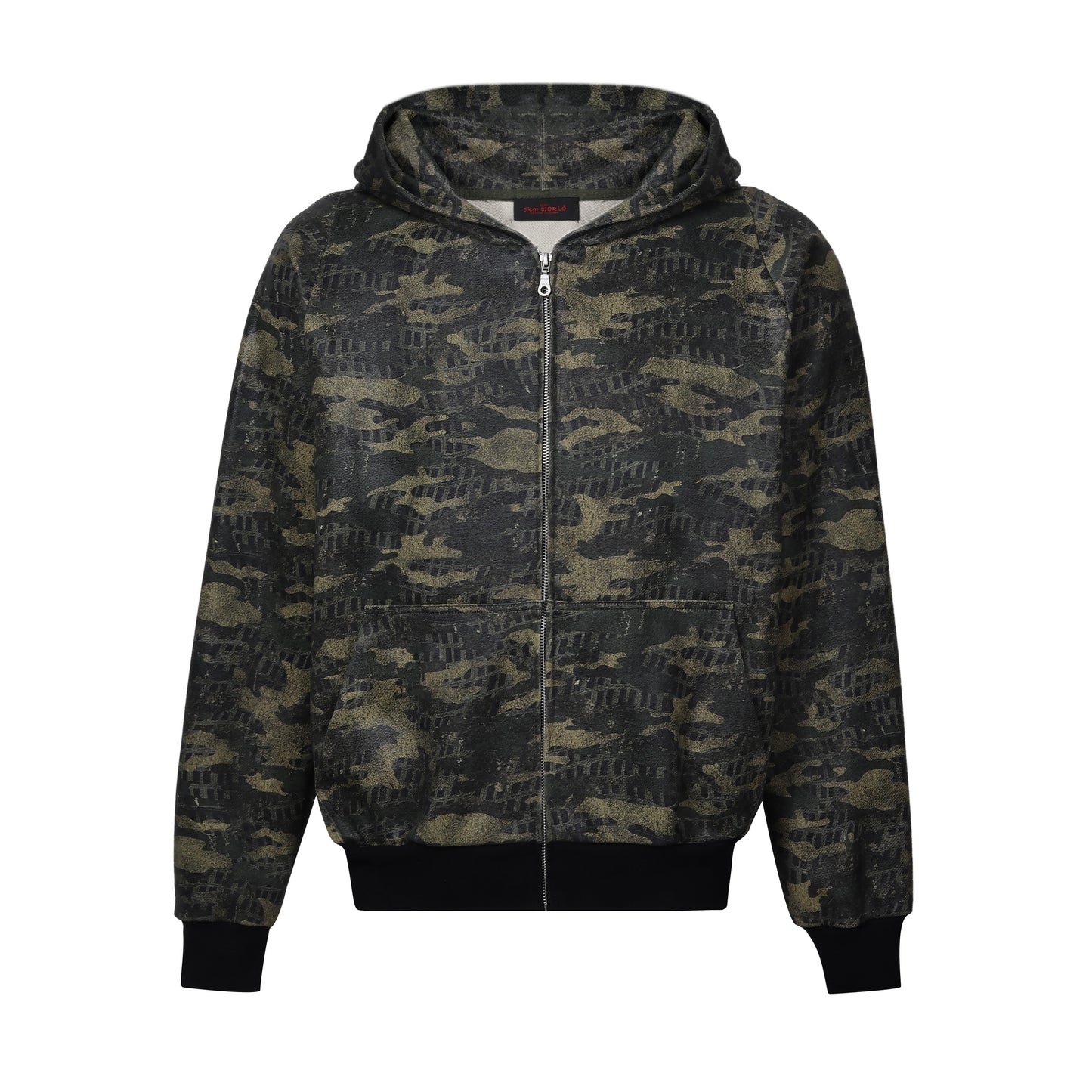 SKM Camo Zip-Up Hoodie (Waxed)