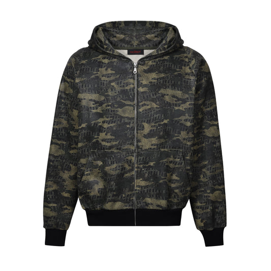 SKM Camo Zip-Up Hoodie (Waxed)