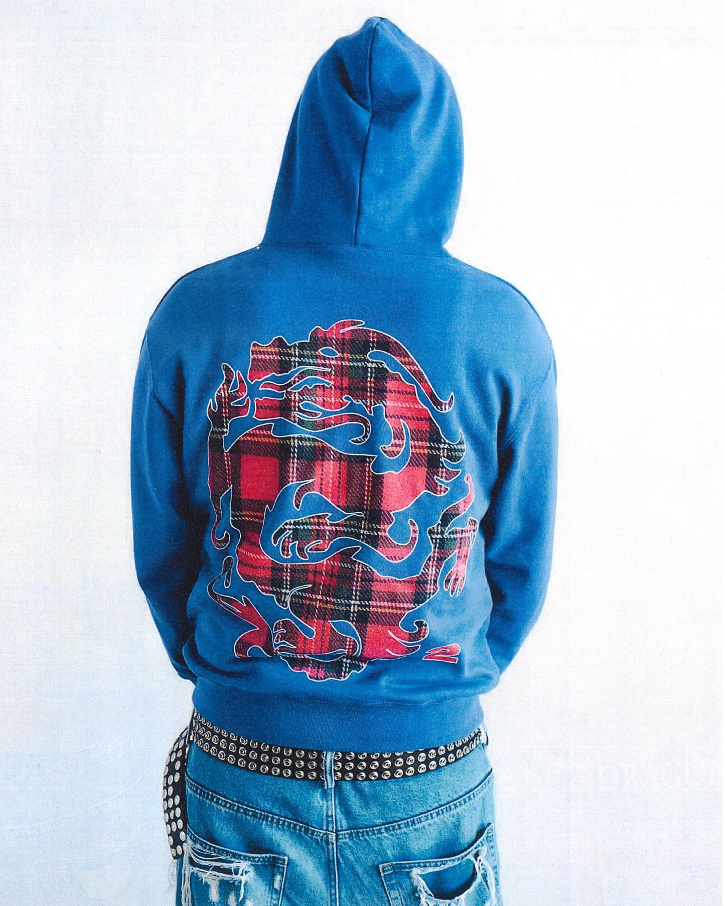 Tartan Dragon Hoodie (Blue)