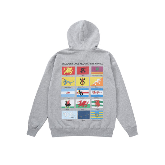 Dragon Flags Hoodie (Heather Grey)